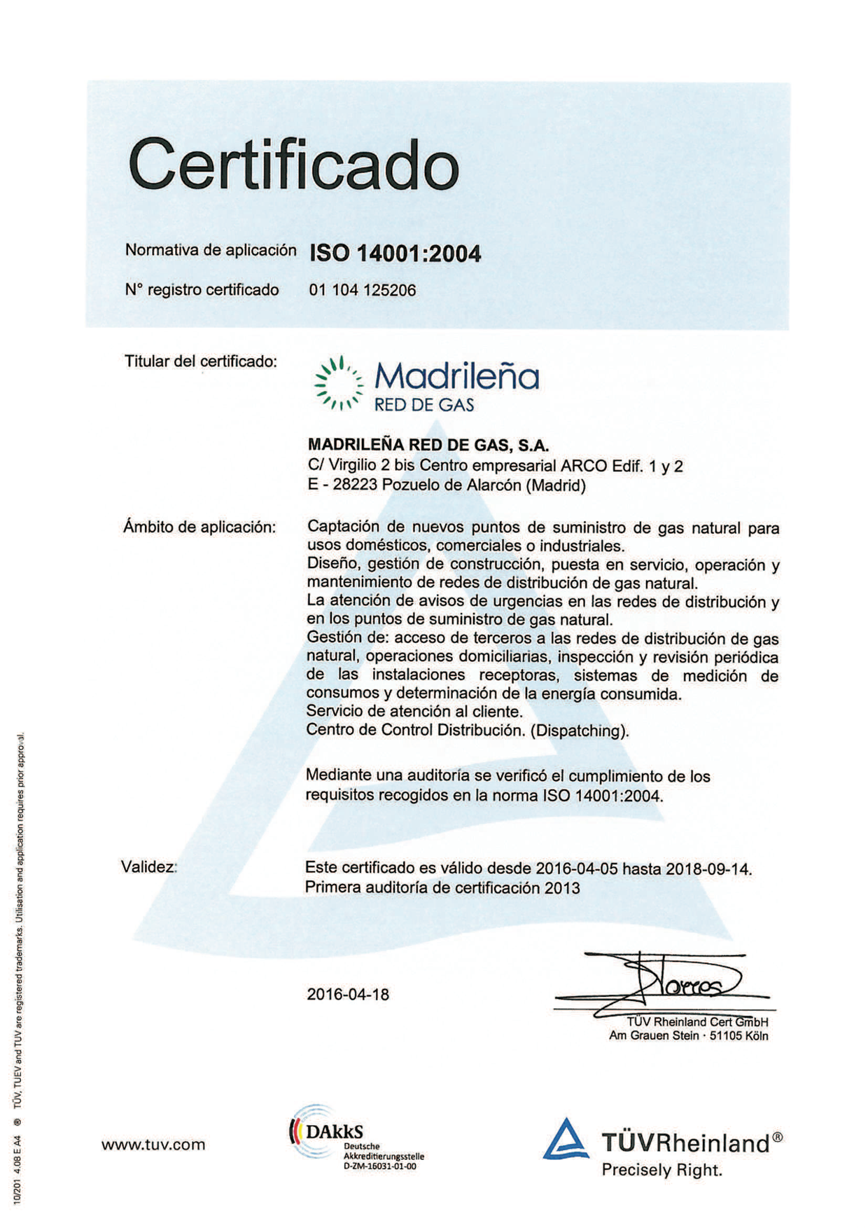 Certificado ISO 14001